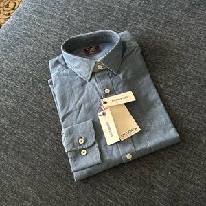 Wrinkle-Free Denim Cinzano Shirt // BLUE DENIM